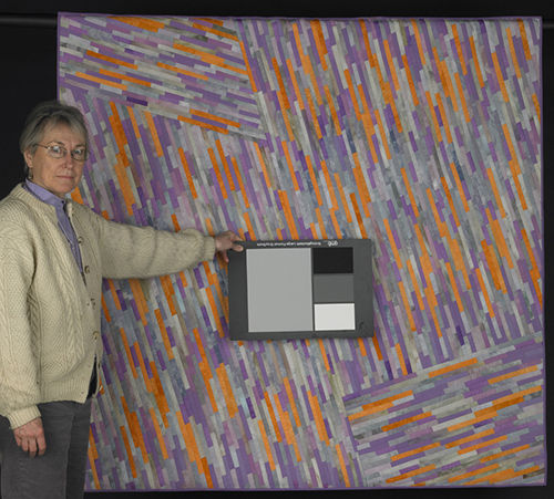 Quilt: "Luminosity:Gray, Peach, Lavender"